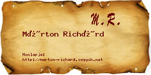 Márton Richárd névjegykártya