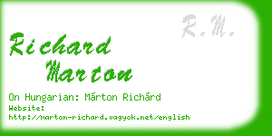 richard marton business card