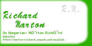 richard marton business card